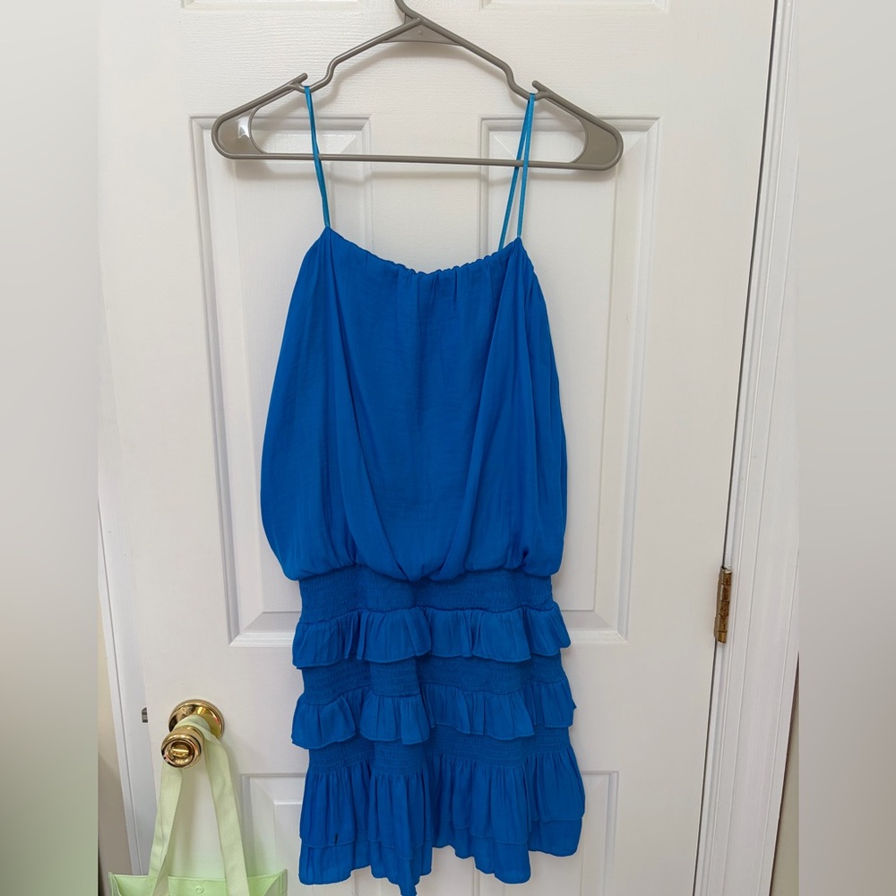 The Impeccable Pig Bright Blue Ruffle Dress